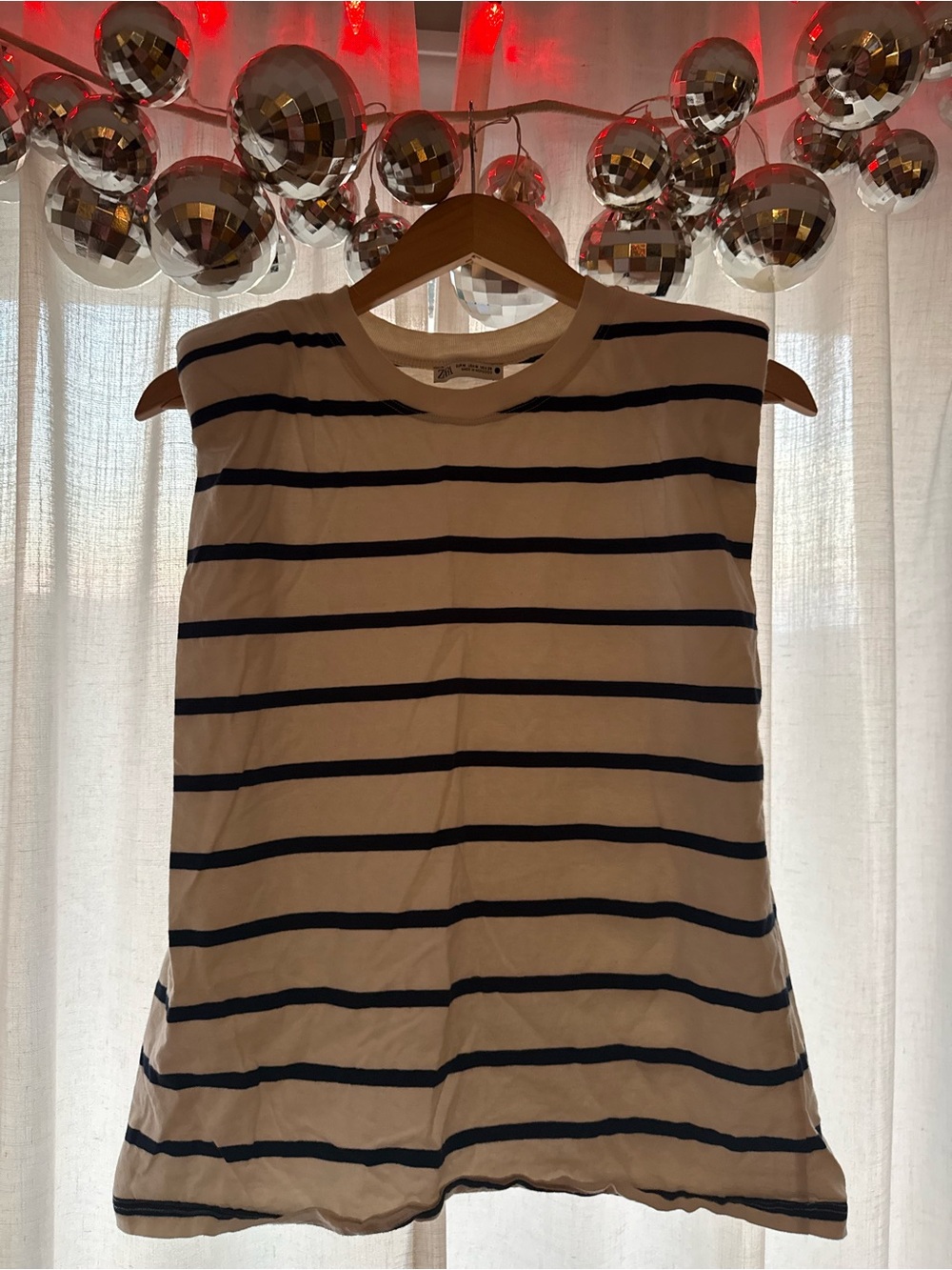 🦓💙 ZARA Sleeveless Striped Tank Top - White with Navy Stripes 🦓💙